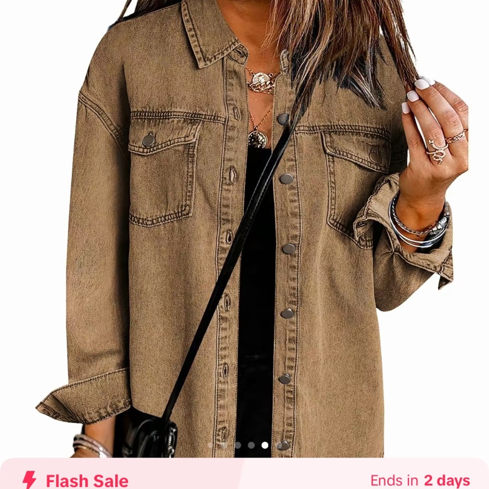 Zeagoo ripped fringe denim jean jacket.